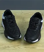 Siyah/Beyaz Renk Baklava Desenli Spor Ayakkabı, Sneaker